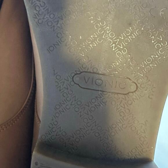 Vionic Weslyn Lace Up Oxford Loafers Size 10 Leather Tan Comfort Shoe Office - Picture 6 of 9